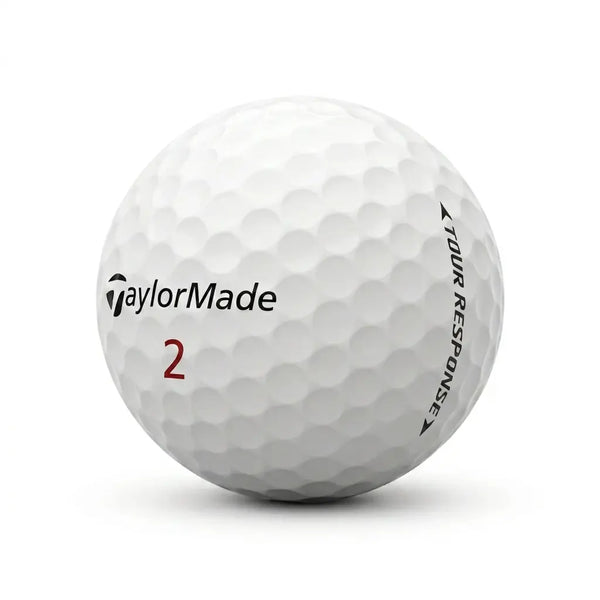 TaylorMade Tour Response Lakeballs | AAAA – 25 gebrauchte weiße Golfbälle freigestellt auf weißem Hintergrund