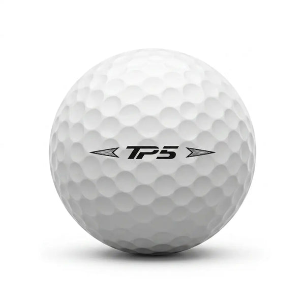 TaylorMade TP5 Tour Lakeball – Gebrauchter weißer Golfball mit TP5 Logo und Nummer