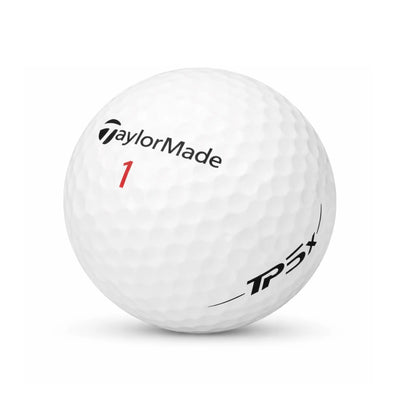 TaylorMade TP5x Lakeballs | AAAA/AAA – 25 gebrauchte weiße Golfbälle freigestellt auf weißem Hintergrund