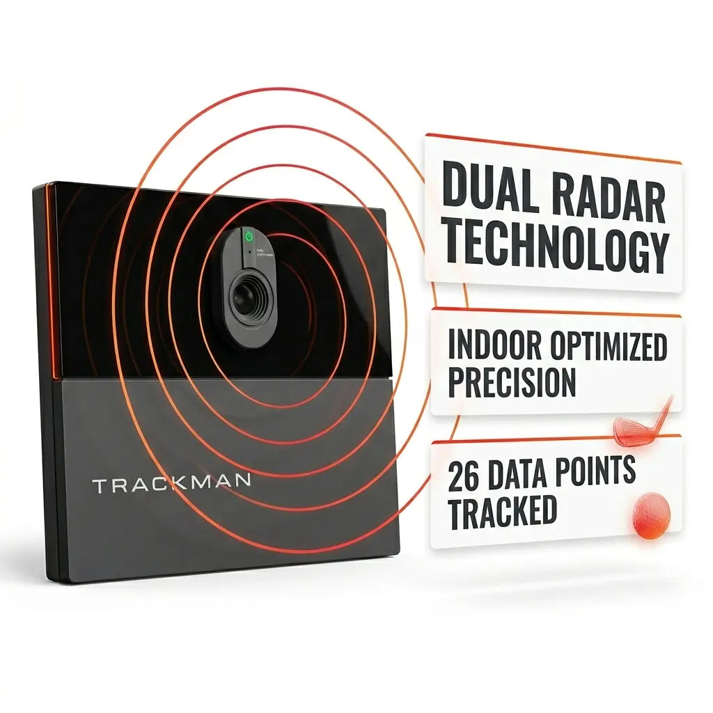 TrackMan iO – Indoor-optimierter Golf Launch Monitor, Frontansicht freigestellt