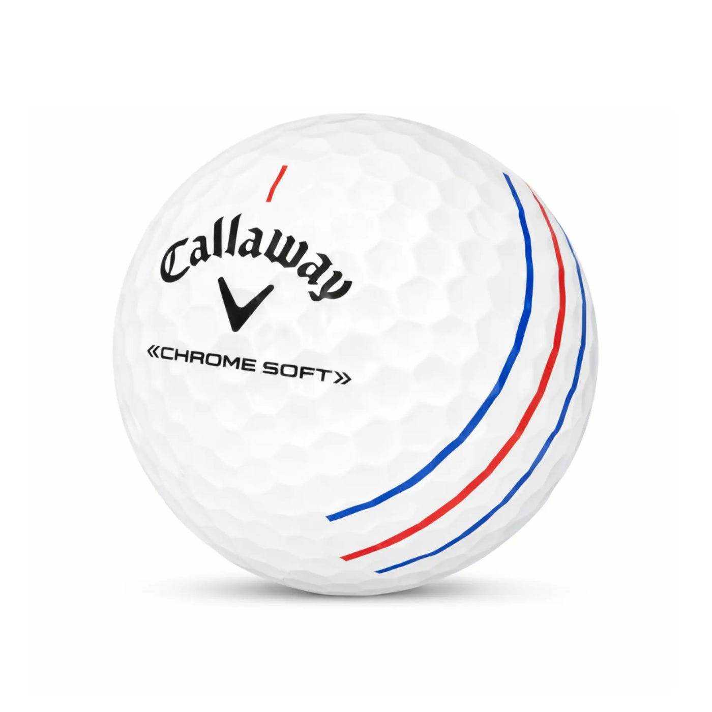 Callaway Chrome Soft Triple Track Lakeballs – 25 gebrauchte weiße Golfbälle mit Triple Track Linien, freigestellt