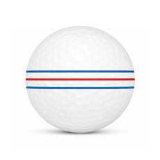 Callaway Chrome Soft Triple Track Lakeball – Gebrauchter Golfball mit Triple Track Linien und Logo, Seitenansicht