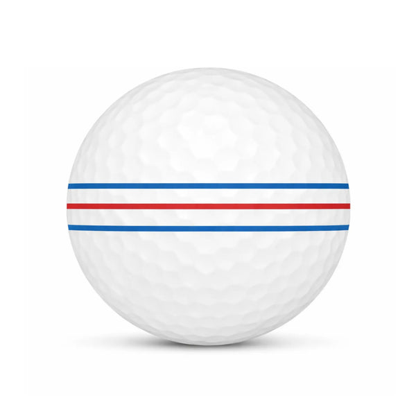 Callaway Chrome Soft Triple Track Lakeball – Gebrauchter Golfball mit Triple Track Linien und Logo, Seitenansicht