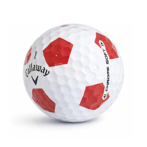 Callaway Chrome Soft Truvis Red Lakeballs | AAAA – 25 gebrauchte Golfbälle mit roten Truvis Motiven