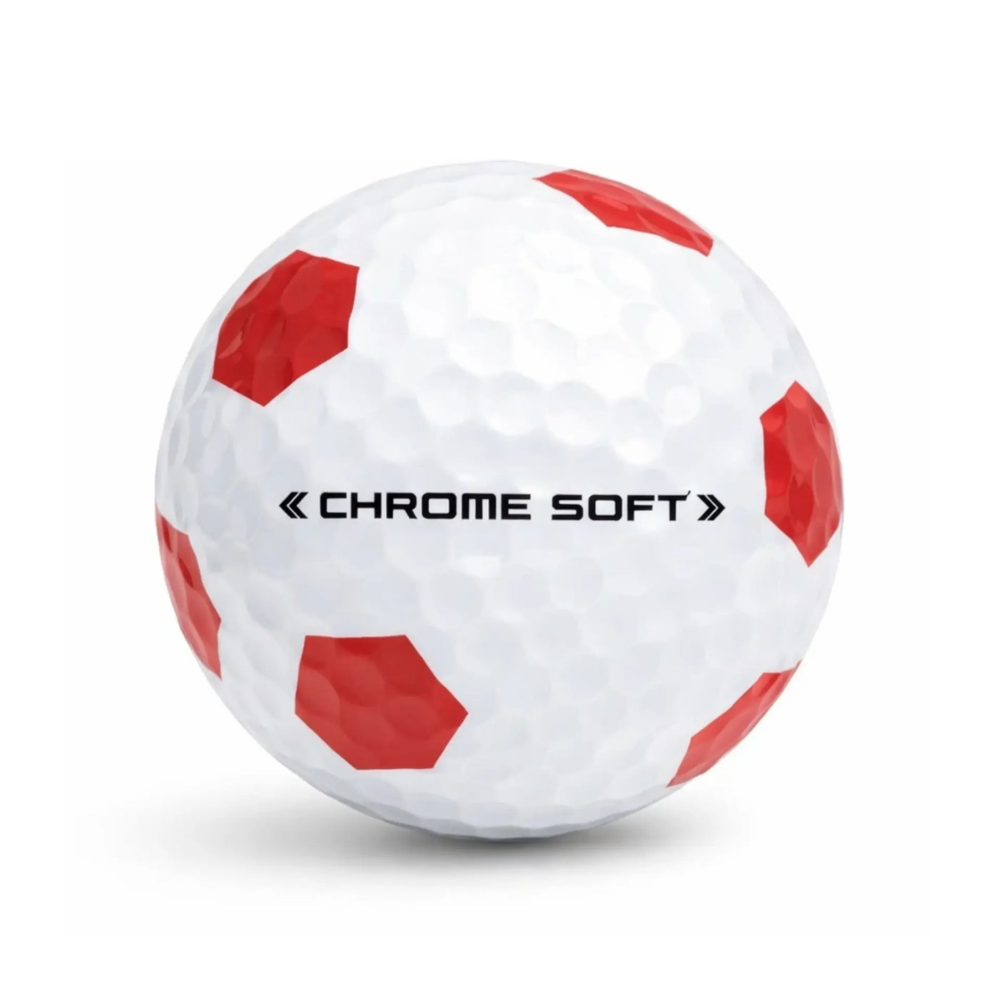 Callaway Chrome Soft Truvis Red Lakeball – Gebrauchter Golfball mit roten Truvis Symbolen und Logo