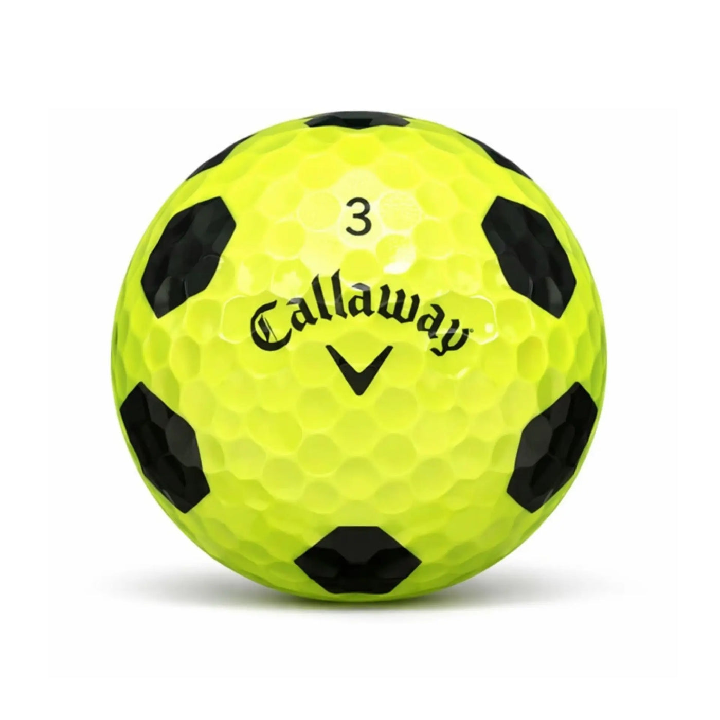 Callaway SuperSoft – Nahaufnahme weißer Golfball mit dimpled Oberfläche und Logo